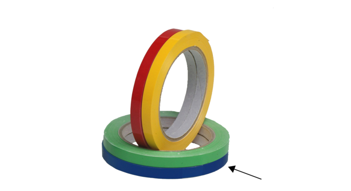 Tape voor zakkensluiter, PVC, 9mm x 66m, blauw (16 rol)