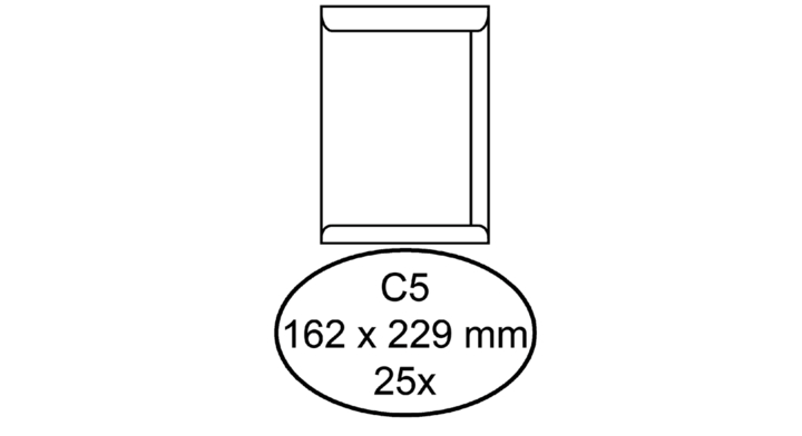 Envelop hermes akte c5 162x229 100gr 25st wit