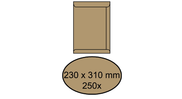Envelop akte 230x310mm zelfkl bruin