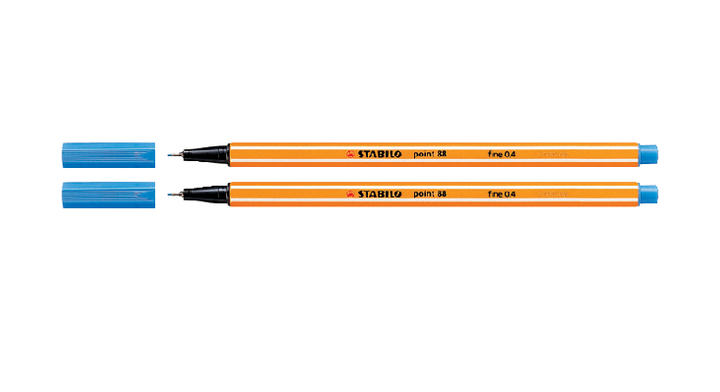 Fineliner stabilo point 88 middelblauw