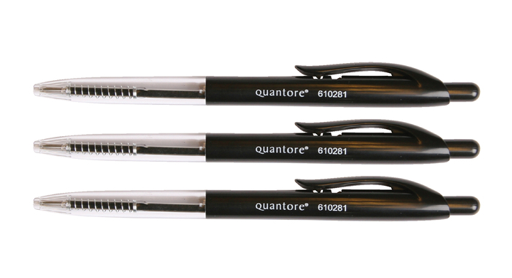 Balpen quantore retractable zwart