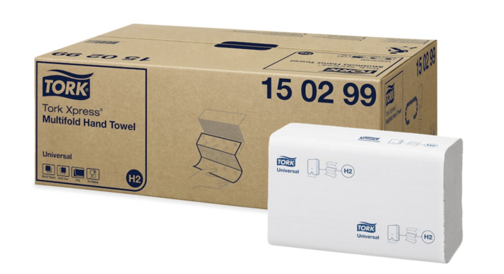 Tork Universal | Interfold Papieren Handdoekjes | 23,4x21,3cm | 2-Laags | H2 | Wit | 150299 (4.740 stuks)