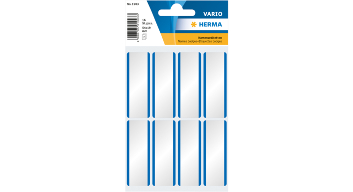 Etiket herma 1903 54x19mm wit blauw 16st zijde