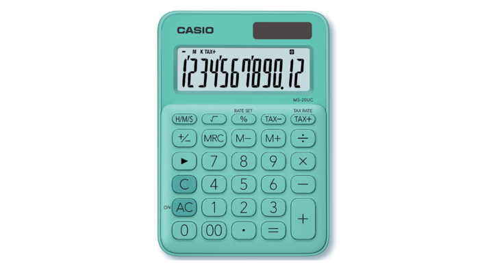 Rekenmachine casio ms-20uc groen(ms20uc-gn)