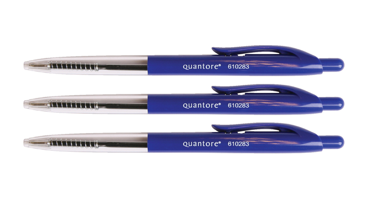 Balpen quantore retractable blauw