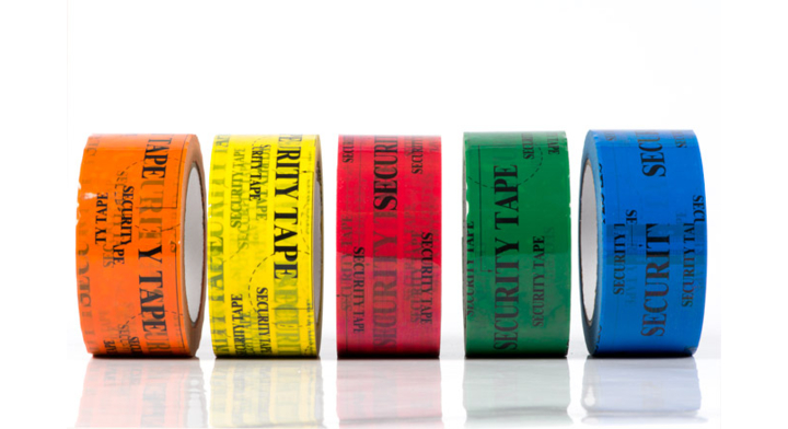 Security tape, tamper evident, 50mm x 50m, blauw