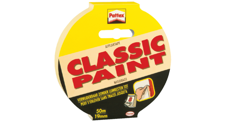 Afplaktape pattex classicpaint 50mx19mm creme