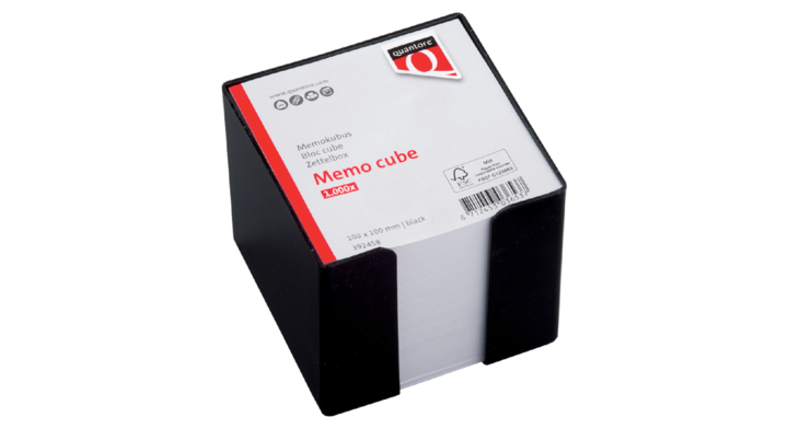 Memokubus quantore 10x10x10cm zwart 1000v