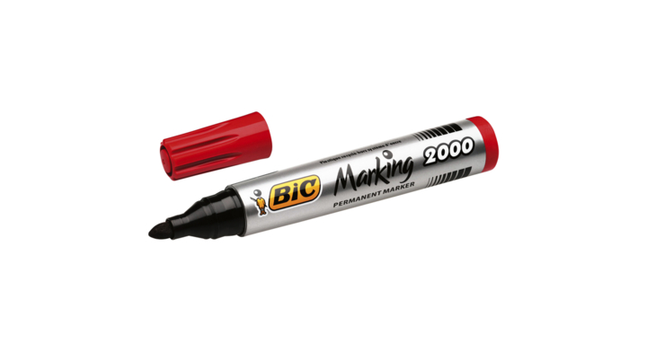 Viltstift bic 2000 perm rond 2.5mm rood