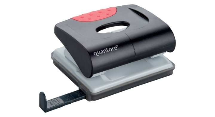 Quantore, perforator, basis 2-gaats, 20 vel, zwart, 310127