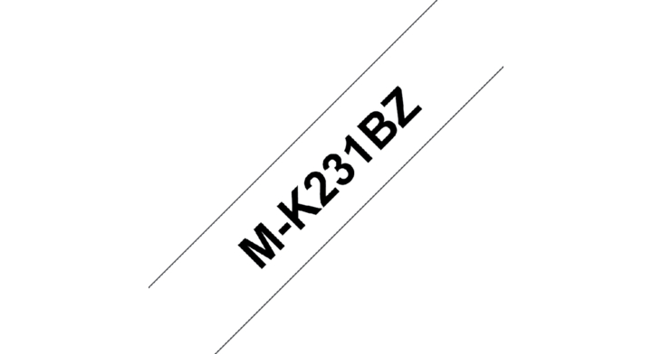 Brother P-Touch, labeltape, 12mm, zwart op wit, MK231BZ