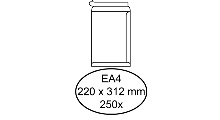 Envelop hermes akte ea4 220x312 zk 120gr 250st wit