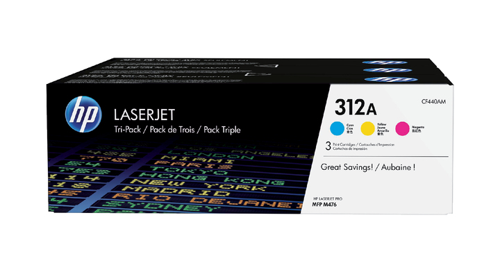 Tonercartridge HP CF440AM 312A 3-kleurenset