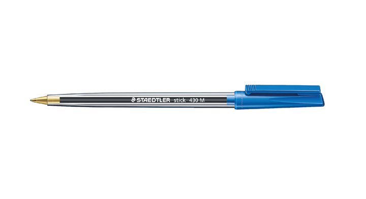 Balpen staedtler stick 430 medium blauw