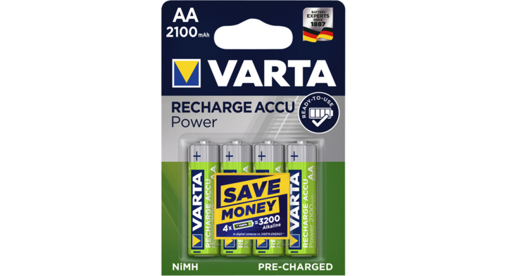 Batterij oplaadbaar varta aa 2100mah r2use(56706101404)