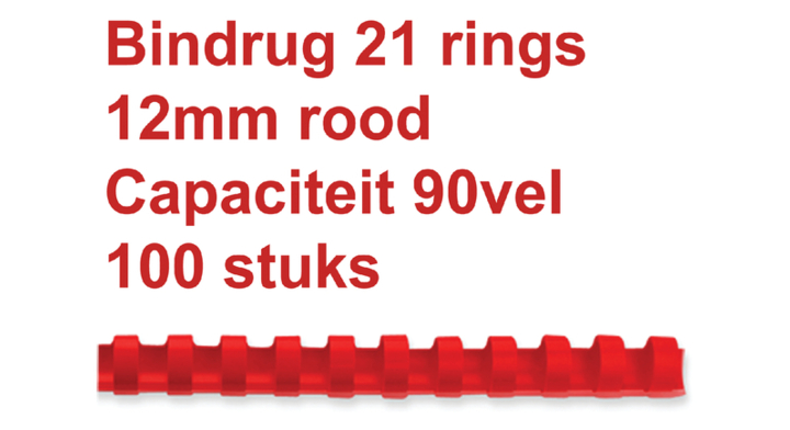 Bindrug gbc 12mm 21r rood