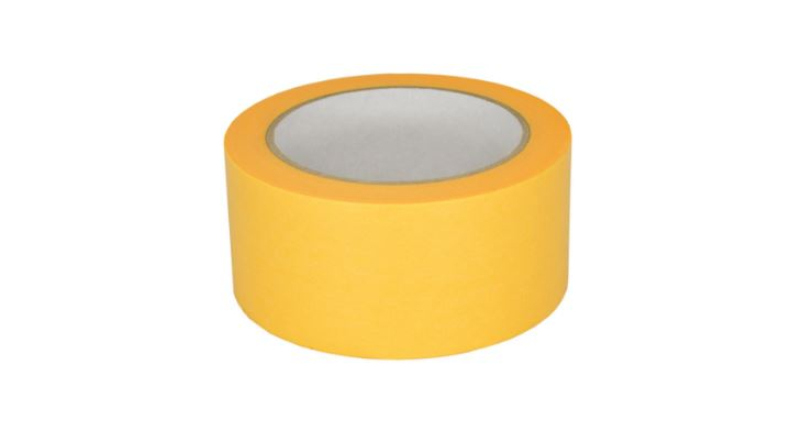 Afplaktape, papier/solvent, 50mm x 50m, geel (1 stuk)