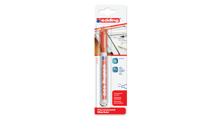 Viltstift edding 400 perm rond 1mm rood
