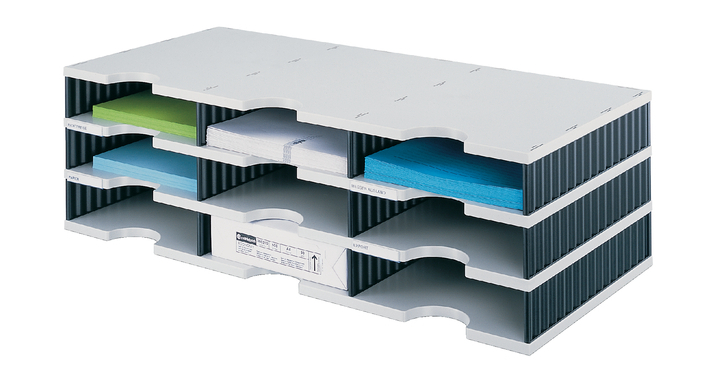 Vakkenset styrodoc a4 9vaks zwart/grijs(268-0303.98)