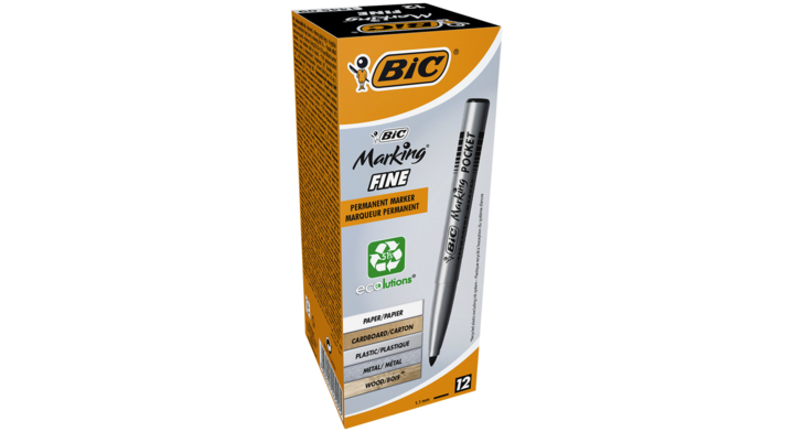 Viltstift bic 1445 pocket perm rond 1.5mm zw