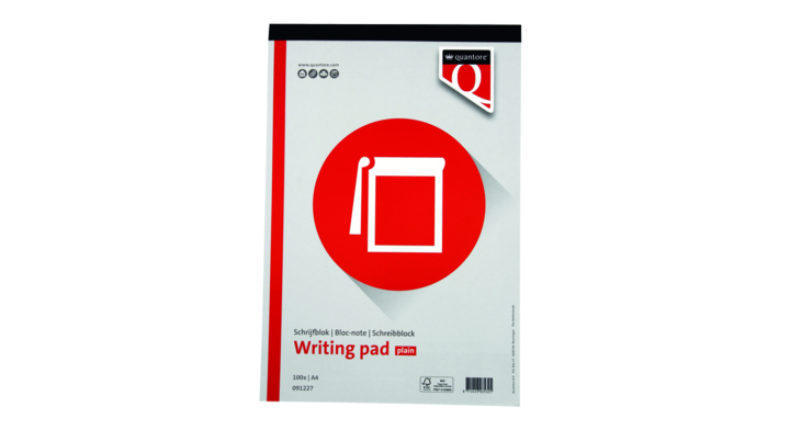 Schrijfblok quantore a4 netto blanco 60gram