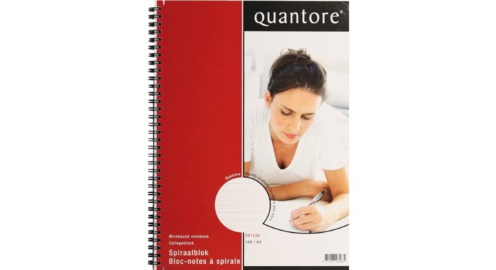 Quantore, spiraalblok A4, gelinieerd met zijspiraal, 091239