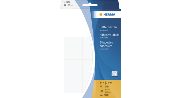 Etiket herma 2480 34x67mm wit