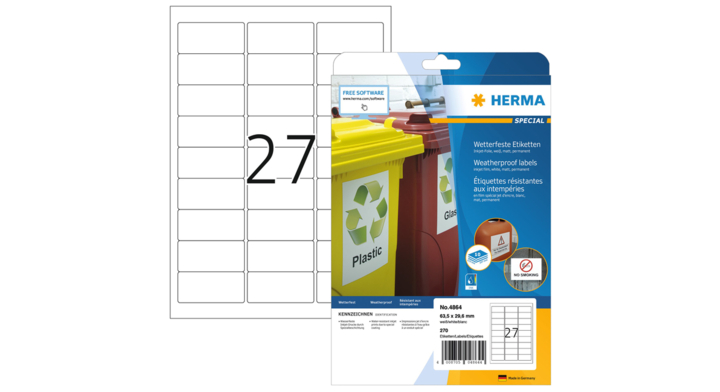Etiket herma inkprint 4864 63.5x29.6mm 270st