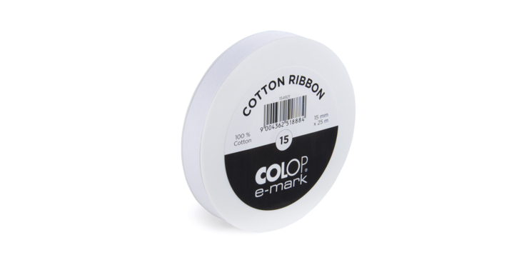 Tekststempel colop e-mark lint katoen 15mm x 250mm(154921)