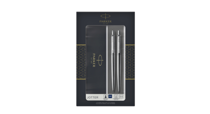 Balpen en vulpotlood parker jotter steel ct(2093256)