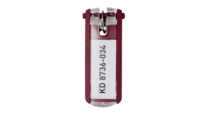 Sleutellabel durable met ring rood