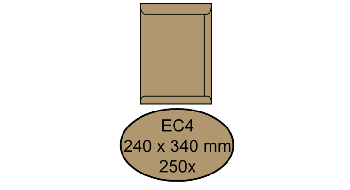Envelop quantore akte ec4 240x340 100gr bruinkraft