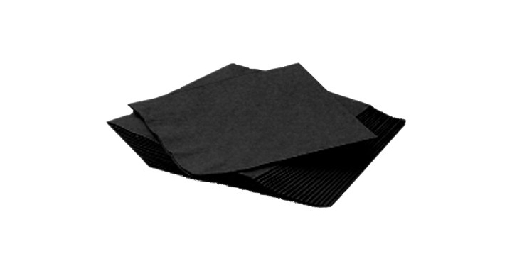 Servet, 33x33 cm, 2-laags, zwart (1200 stuks)