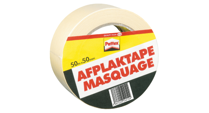 Afplaktape pattex 50mx50mm creme