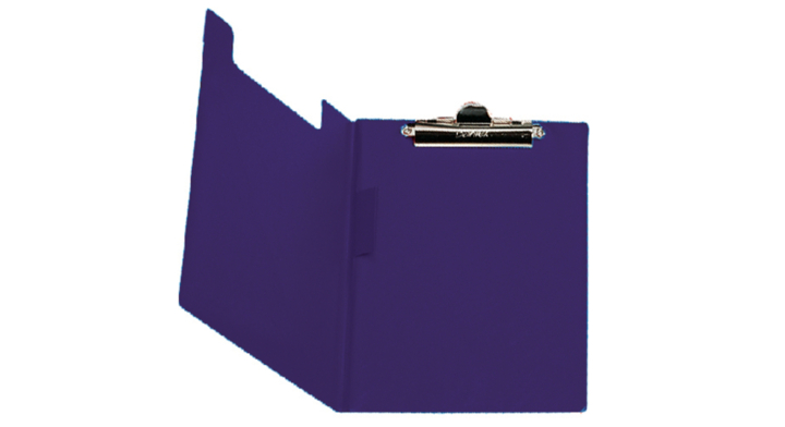 Schrijfmap bantex met metalen klem donkerblauw