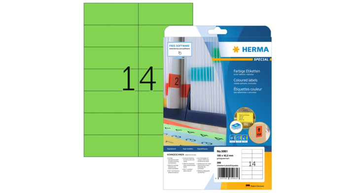 Etiket herma superprint 5061 105x42.3mm groen 350s