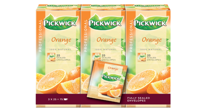 Pickwick Professional, thee, 1.5 gram, sinaasappel, 4029249 (25 stuks)