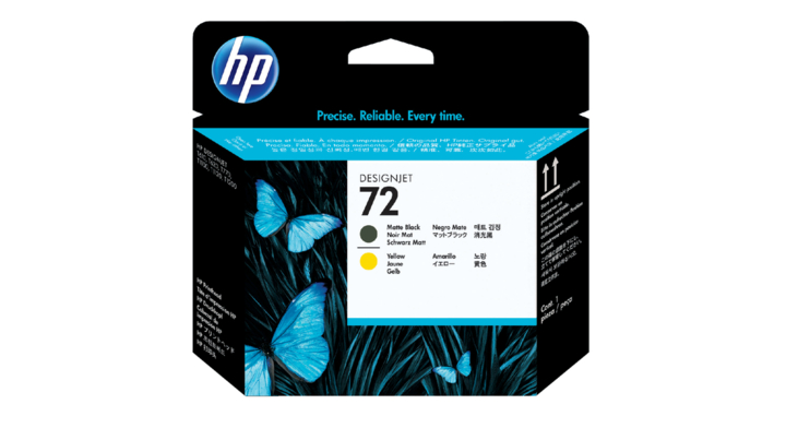 Printkop hp c9384a no 72 mat zwart geel