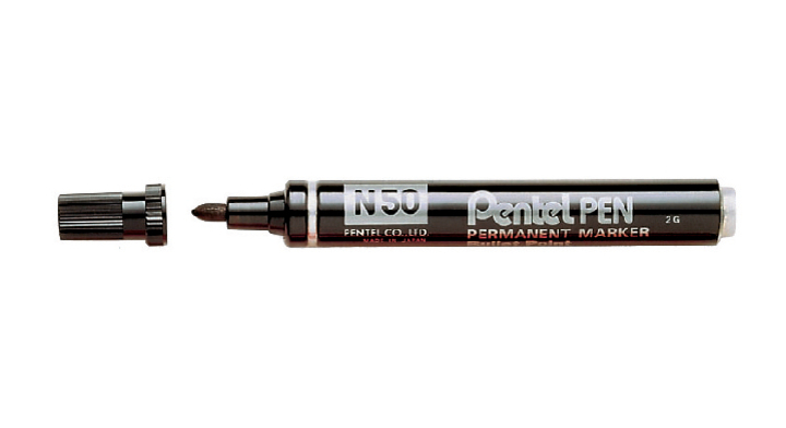 Viltstift pentel n50 perm rond 1.5-3mm zwart