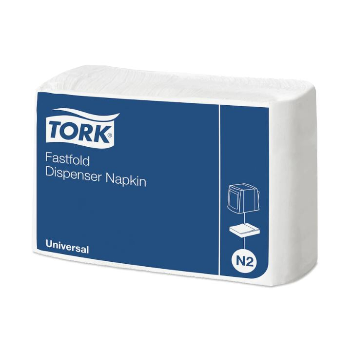 Tork Fastfold Universal, servet, 24x30 cm, 1-laags, N2, wit, 10933 (10800 stuks) | OP=OP AANBIEDING - 0