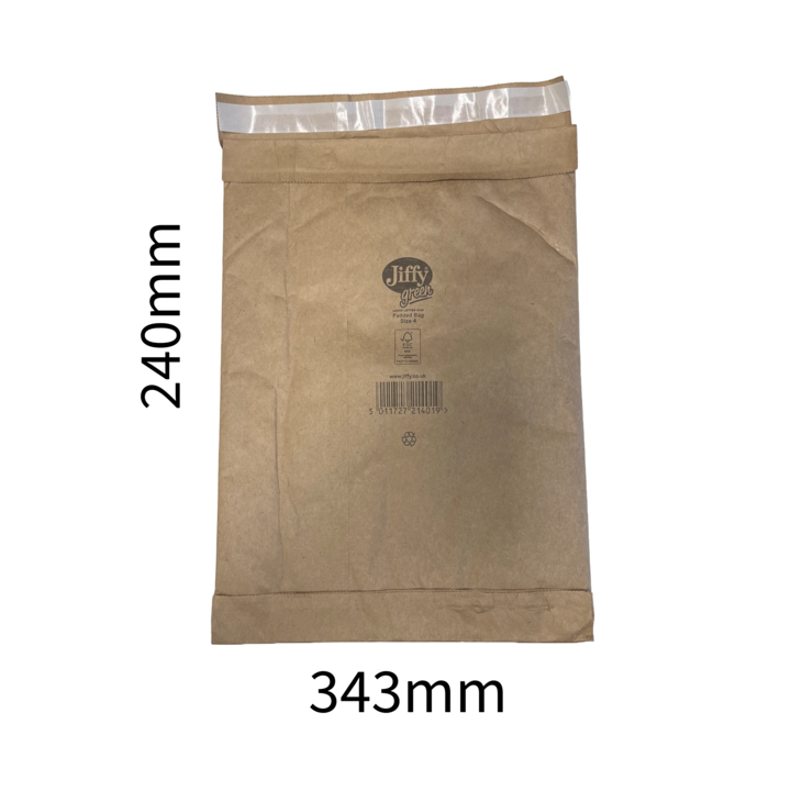 Jiffy green gewatteerde papieren envelop maat 4 - per 100 stuks - 240x343mm  - 2