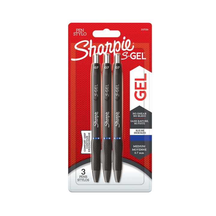Gelschrijver sharpie 0,7mm blauw 3st(2137256) - 0