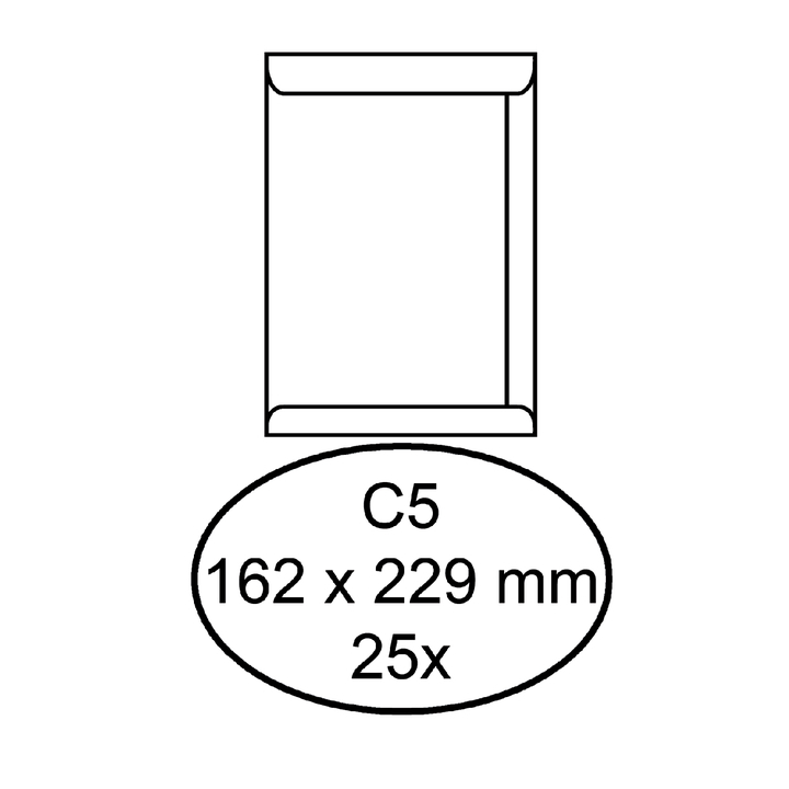 Envelop hermes akte c5 162x229 100gr 25st wit - 0