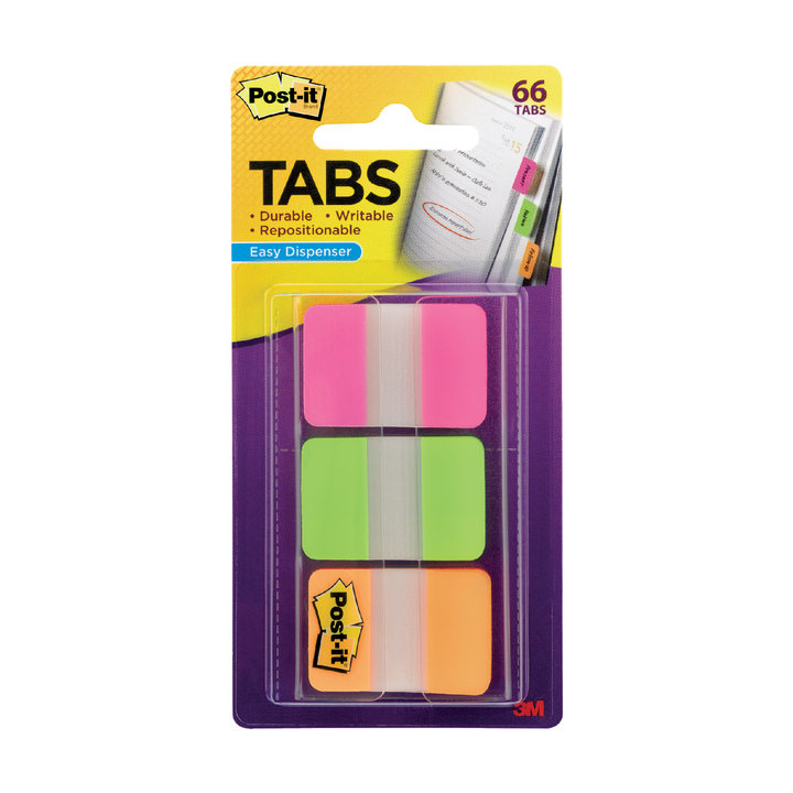 Indextabs 3m post-it 686pgo strong 25mm rz/gn/or - 0