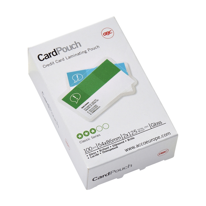 Lamineerhoes gbc creditcard 54x86mm 125mic - 0