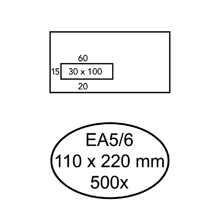 Envelop quantore venster ea5/6 vl30 zk 80gr wit - 0