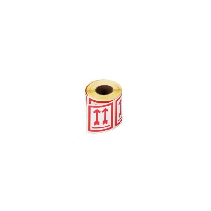 Gevaren etiket, 100x70mm, this side up, pijlen rood (500 st) - 0