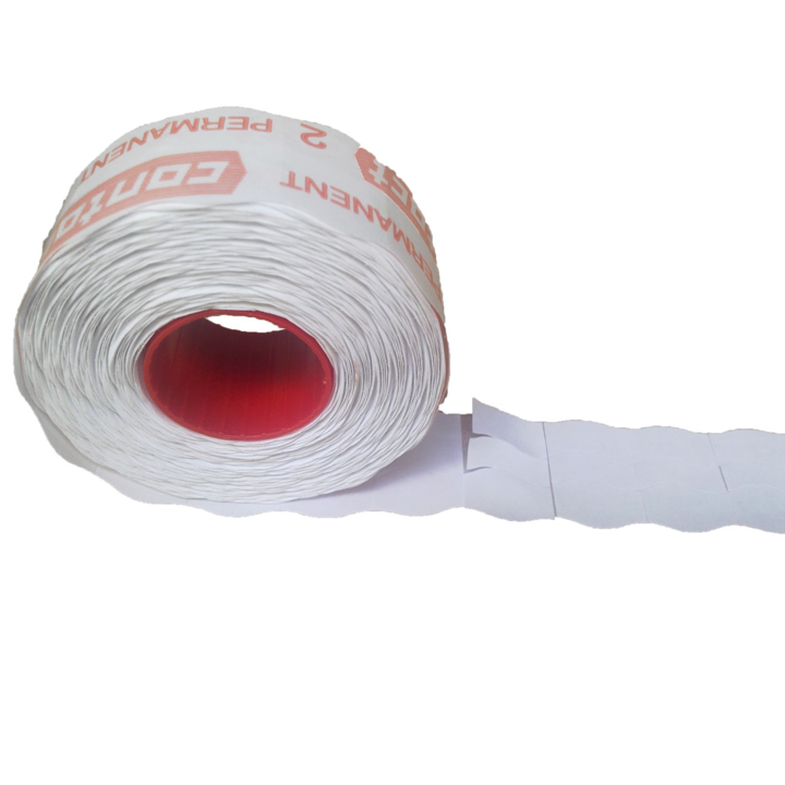 Etiket Golfrand 22x12 mm Wit Afneembaar Rol a1500 Stuks - 0