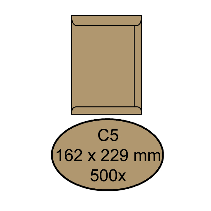 Envelop quantore akte c5 162x229 90gr bruinkraft - 0