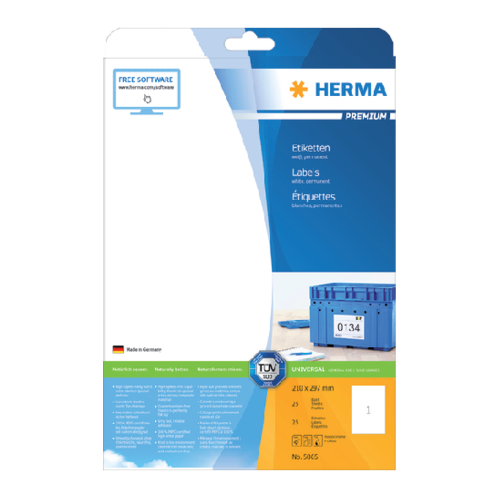 Etiket herma superprint 5065 a4 25st - 0